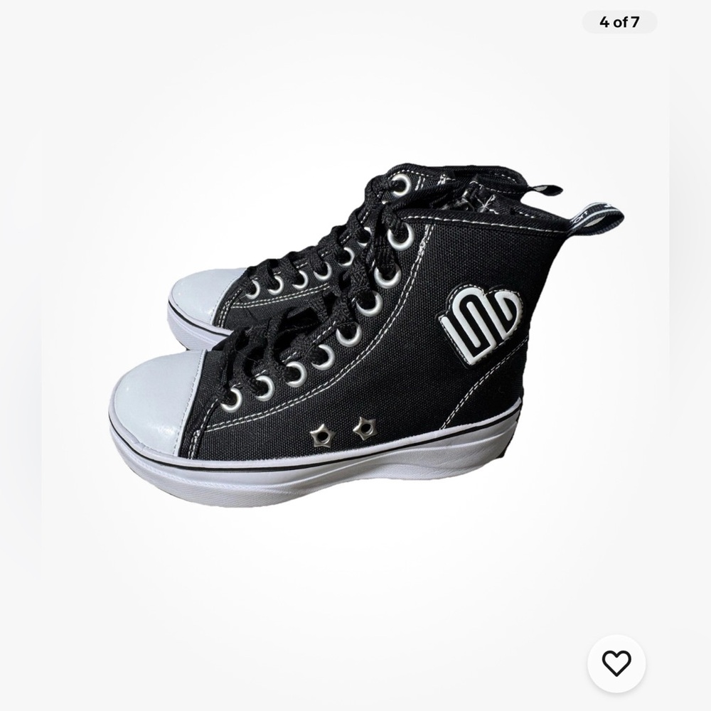 Kids Justice Sport High-Top Black and White Sneakers